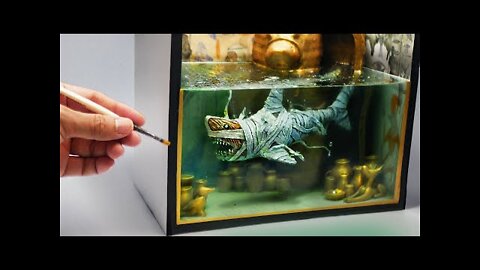 How To Make a Mummy Shark Diorama / Polymer Clay / Epoxy resin #curiousyes