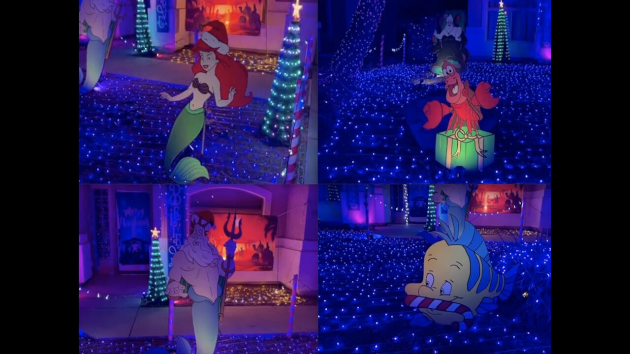 LITTLE MERMAID HOUSE! Valley dad decorates new Disney Christmas light display every year - ABC15 Digital