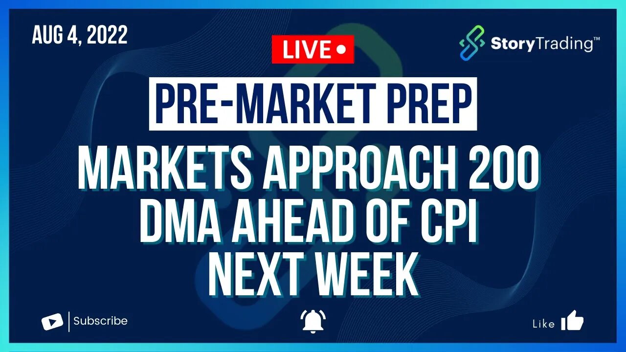 8/4/22 PreMarket Prep: Markets Approach 200 DMA Ahead of CPI Next Week