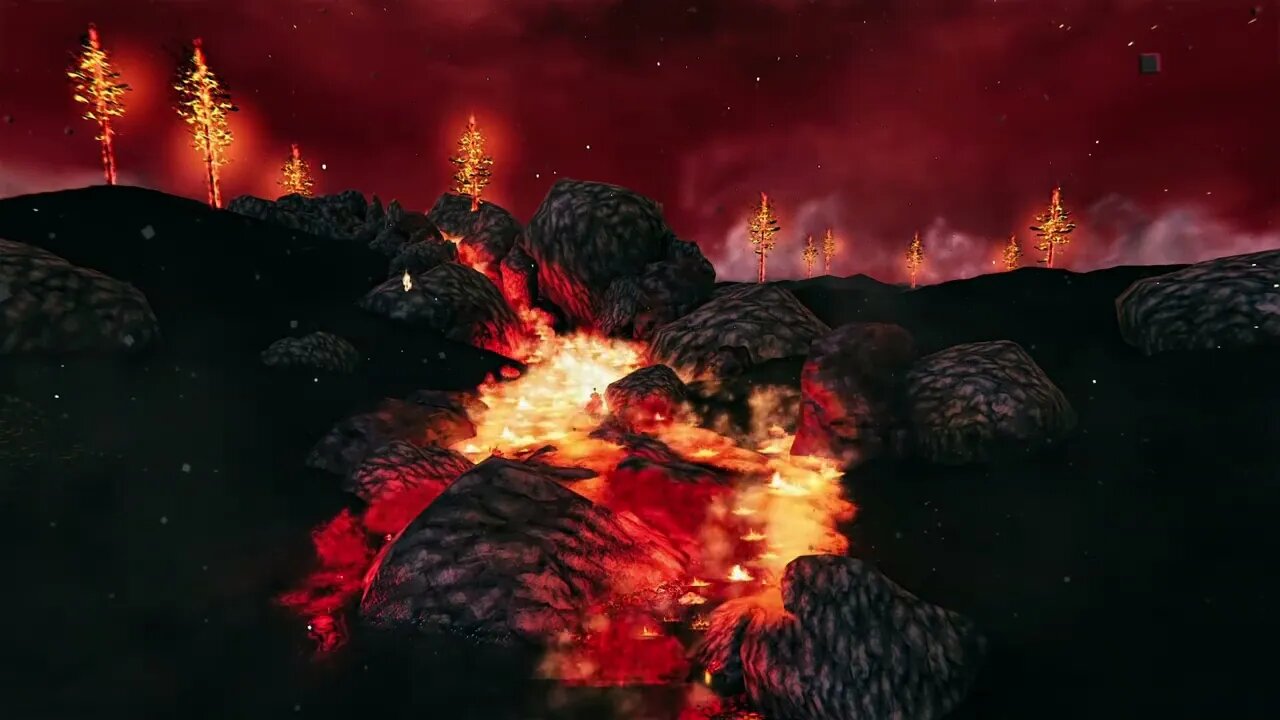 Volcano Lava River Ambiance | Valheim Ashlands Biome | 1HR