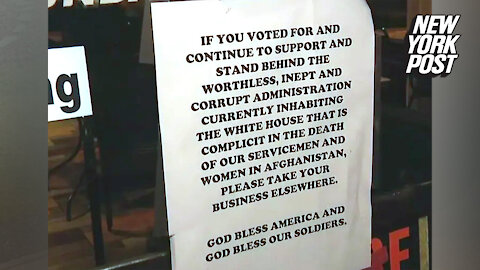 Florida diner owner posts sign telling Biden backers to eat elsewhere