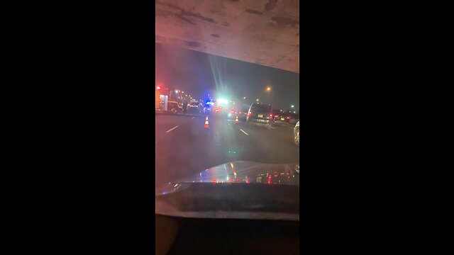 Late night accident on a highway