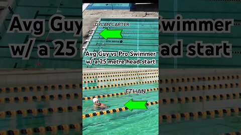 I raced Olympic swimmer Dylan Carter with a huge head start (half pool). Full video live!