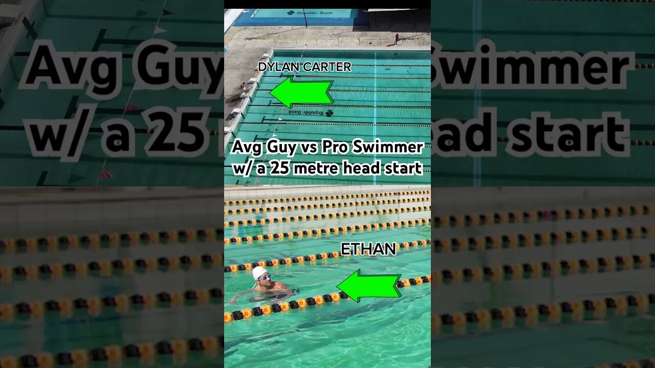 I raced Olympic swimmer Dylan Carter with a huge head start (half pool). Full video live!