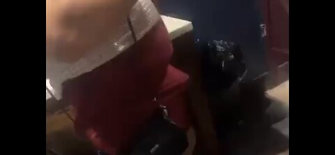 Perverted Potbelly Tranny Man gets boner in women’s Bathroom
