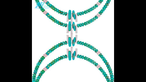 Natural turquoise and pink opal with roundle beads green and pink gemstone 30g choker