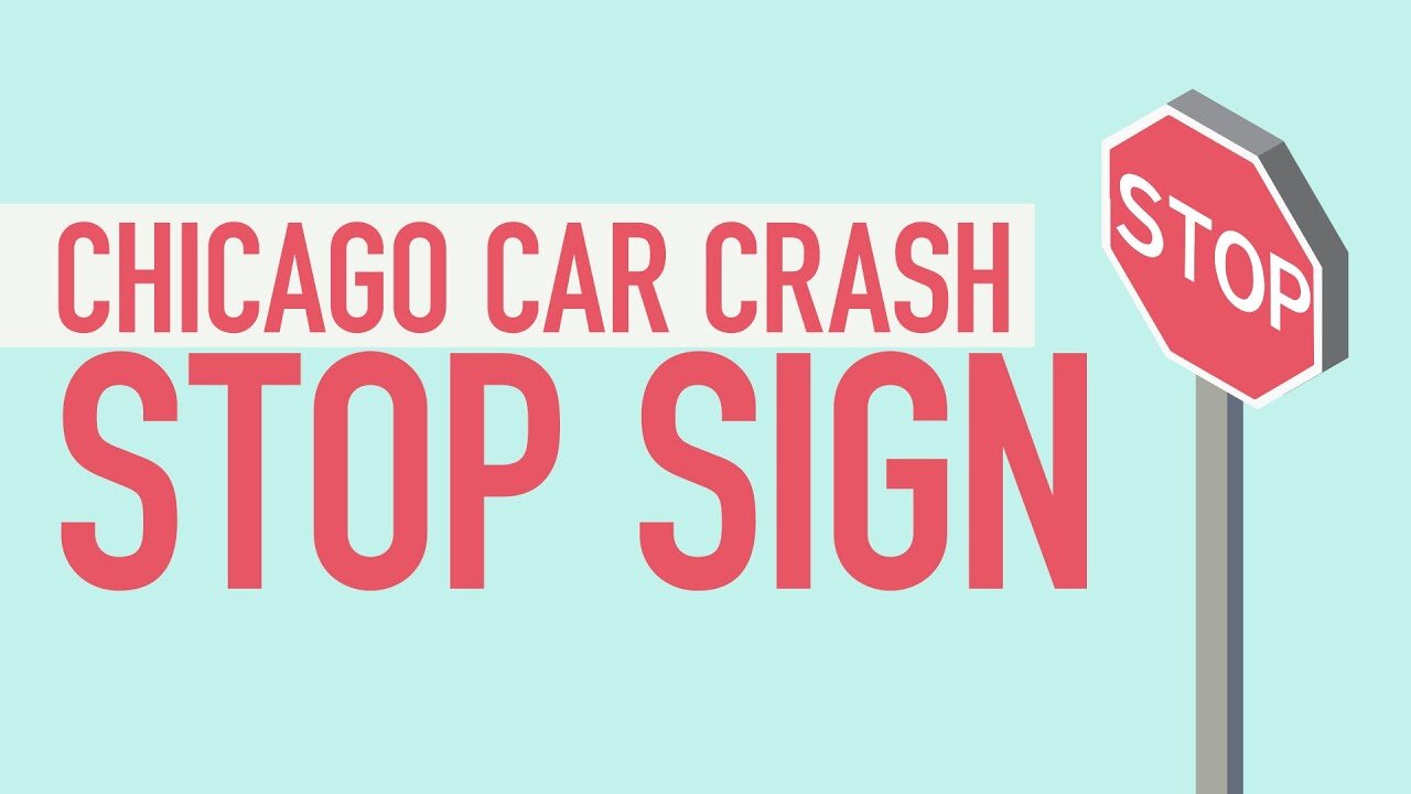 Chicago Car Crash Stop Sign [BJP#135] [Call 312-500-4500]