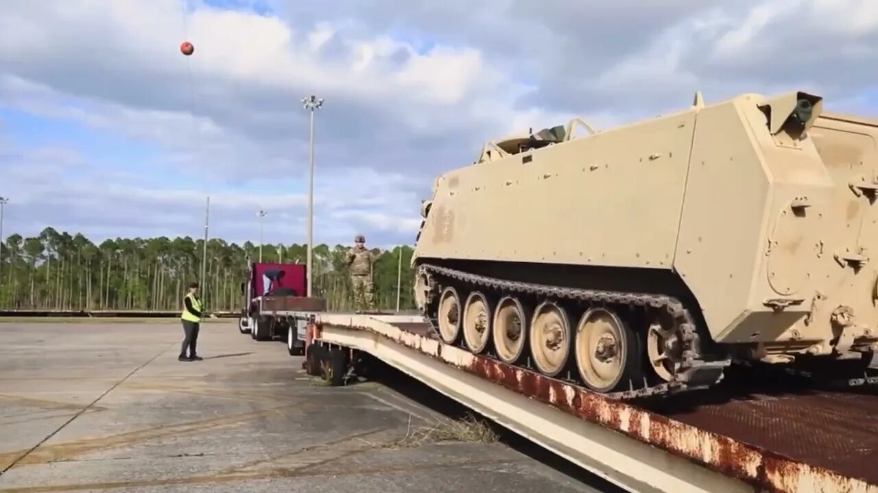 The Pentagon released video at an army base in Georgia showing the M113 armored personn