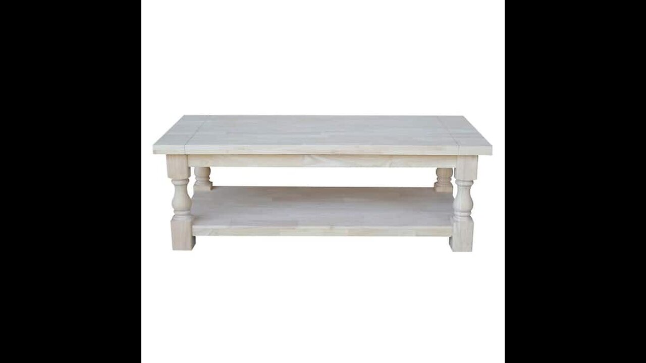 International Concepts Coffee Table, Unfinished & Accent Table, 14 L x 16 W x 20 H inches, Unfi...