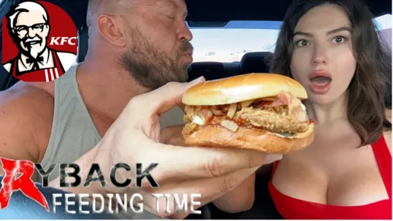 Ryback & Bri Bri Hunter Tag Team The New KFC BBQ Bacon Ultimate Chicken Sandwich