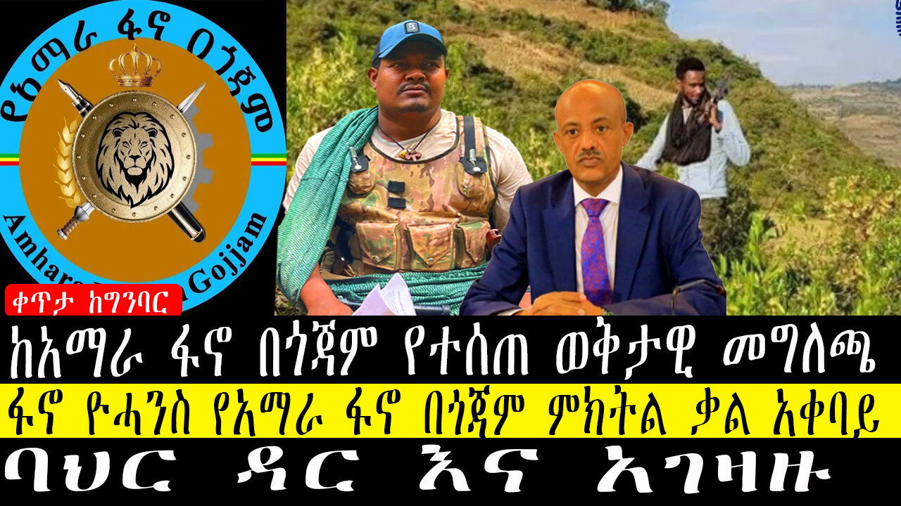 ሰበር መግለጫ፡-ከአማራ ፋኖ በጎጃም የተሰጠ ወቅታዊ መግለጫ/ፋኖ ዮሓንስ የአማራ ፋኖ በጎጃም ምክትል ቃል አቀባይ/ባህር ዳር እና አገዛዙ
