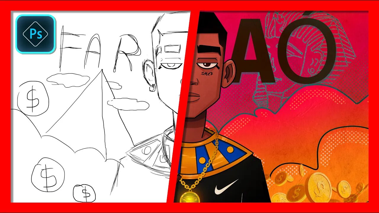 desenhando no photoshop, trap, mouse, speed art ⚡