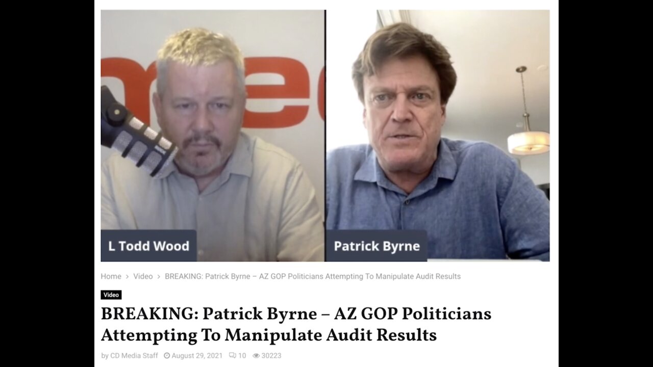 Az. Audit Update with Patrick Byrne - Az. Senators needs to Stand Firm