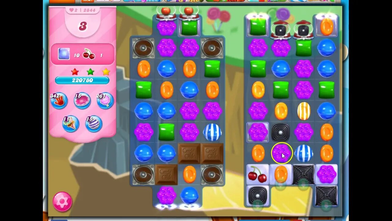 Candy Crush Level 2844 Talkthrough, 24 Moves 0 Boosters