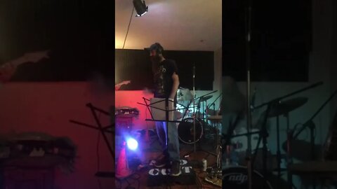 Warming up on guitar and drums again