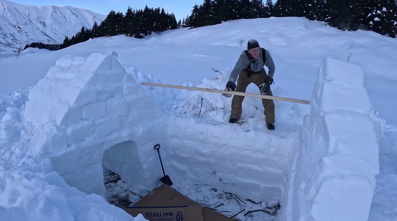 Hot Tent Camping Under Snow
