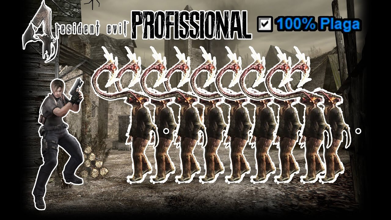 Resident Evil 4 (2005) no profissional mod "todos os inimigos nascem plaga"