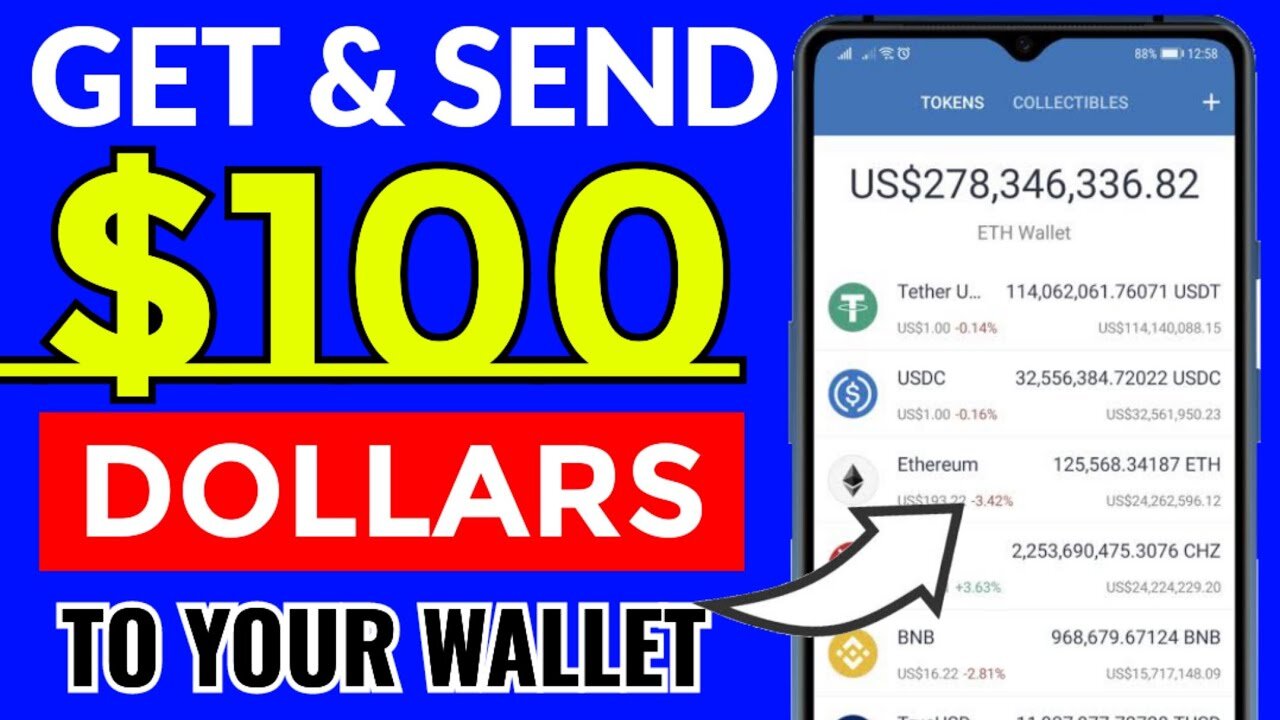 Send This $100 USD To Your Wallet | (no mining, no hack & no referral)