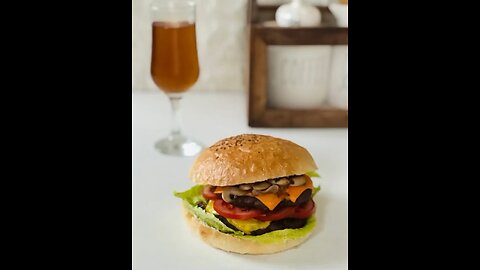 Homemade burger cooking