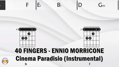 40 FINGERS ENNIO MORRICONE Cinema Paradisio FCN GUITAR CHORDS & LYRICS INSTRUMENTAL