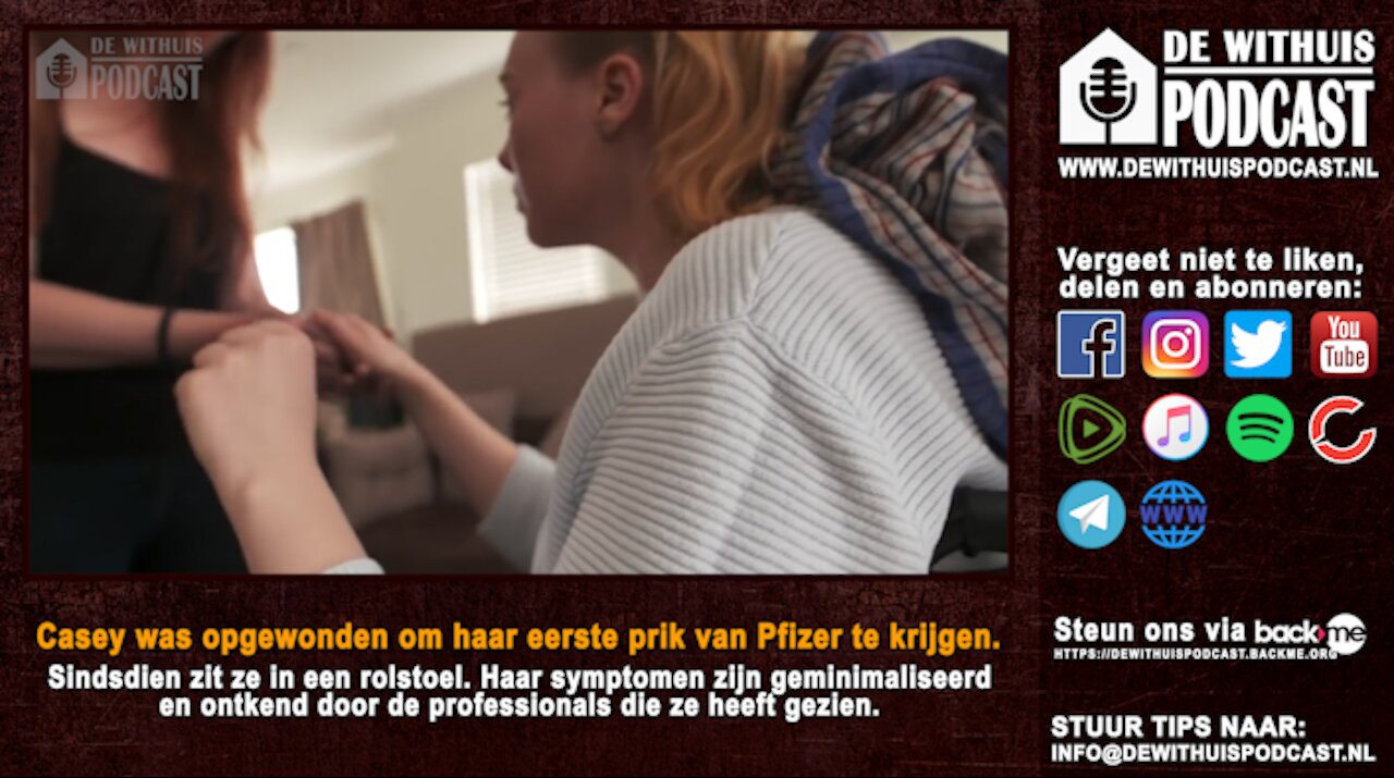 Casey Hodgkinson zit sinds haar Pfizer prik in een rolstoel!