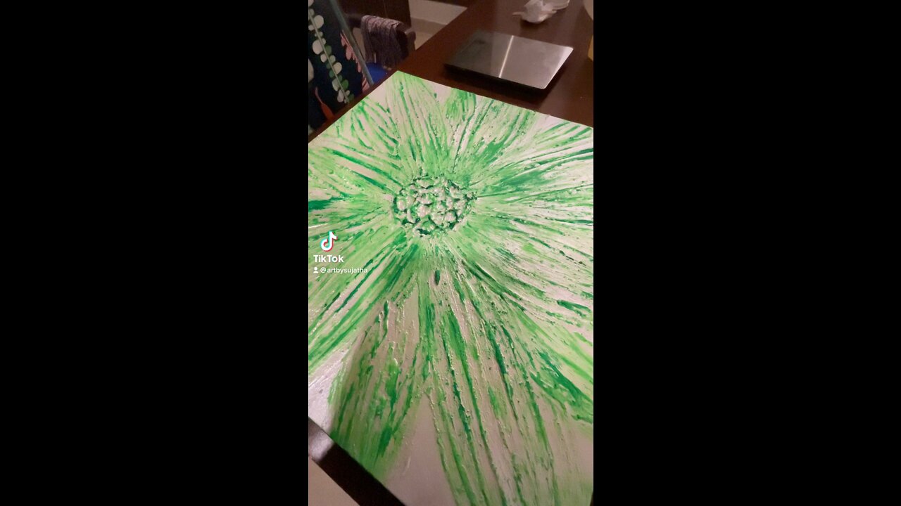 💚💚💚 Textured RESIN flower art