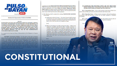 Beteranong abogado, ipinaliwanag bakit constitutional ang Hair Follicle Test Bill ni Rep. Duterte
