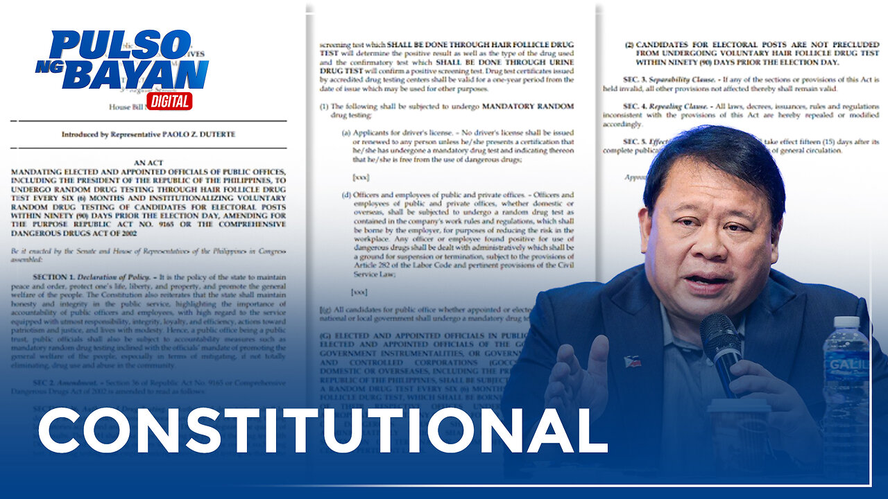 Beteranong abogado, ipinaliwanag bakit constitutional ang Hair Follicle Test Bill ni Rep. Duterte