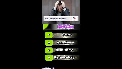 Delusion mcqs #medicalmcqs #disease #brain🧴💊🏥💉