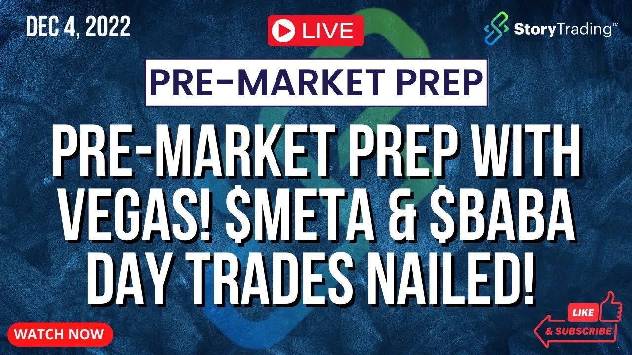 1/4/22 Pre-Market Prep with Vegas! $META & $BABA Day Trades Nailed!🔥