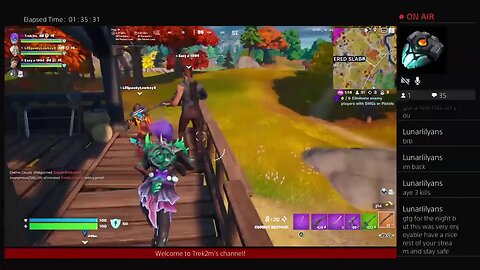 Trek2m is playing Fortnite with friends Eazy and lucky day 563