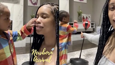 Meek Mill & Milan Harris Son Czar Demonstrates Self Defense Skills On Mommy! 🥊