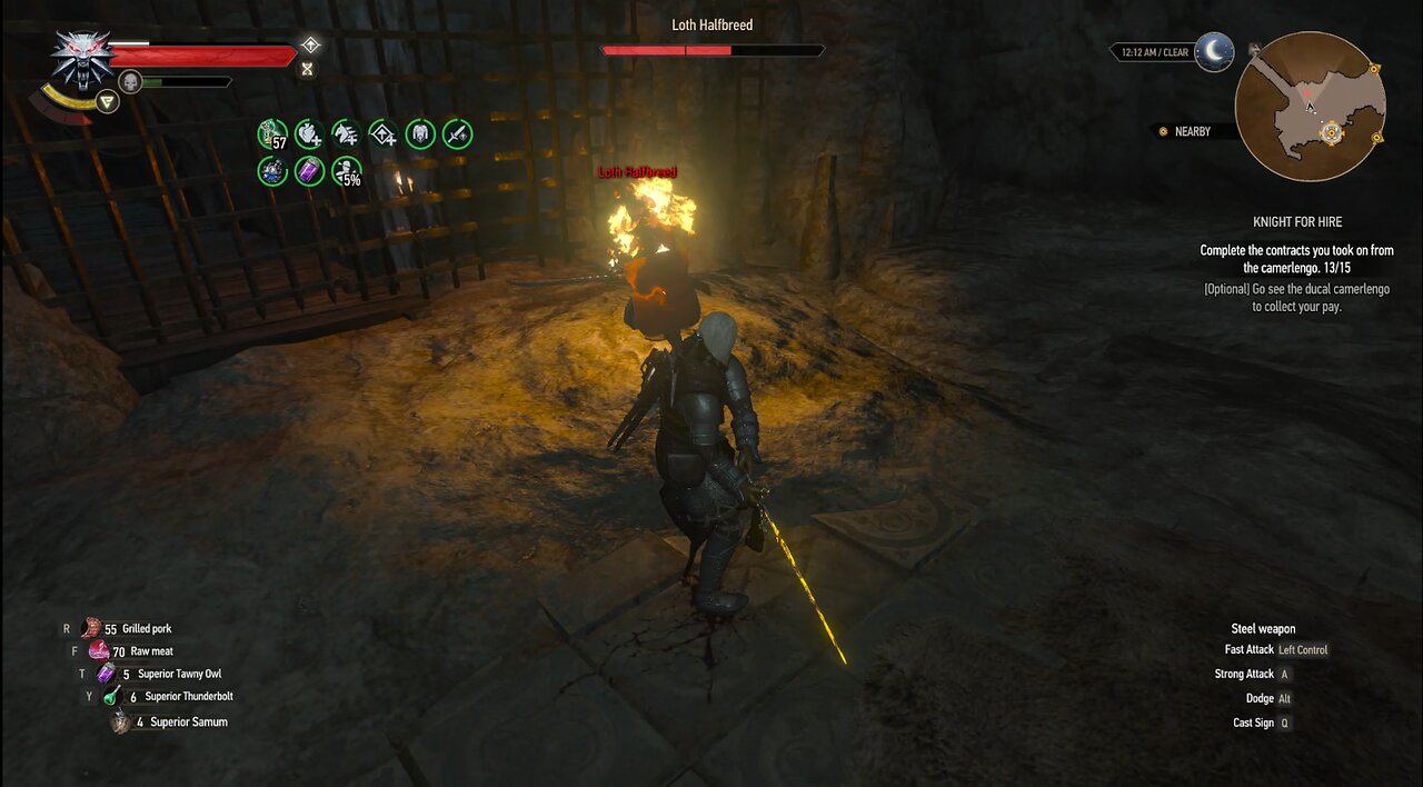 The Witcher 3 knight for hire tulassen cave