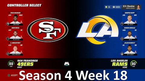 Madden Nfl 23 49ers Vs Rams Sim S4 W18