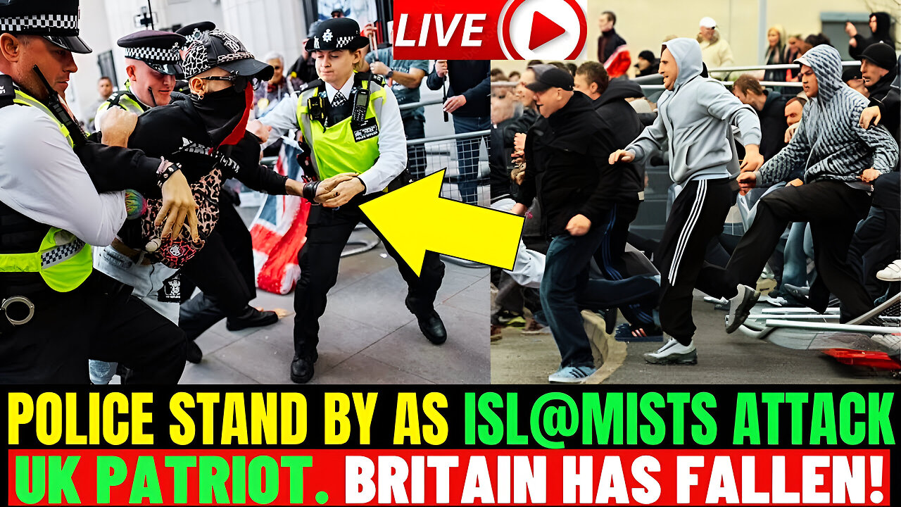 Police Hold UK Patriot By The Arms, Allowing Isl@mist to ATTACK Him