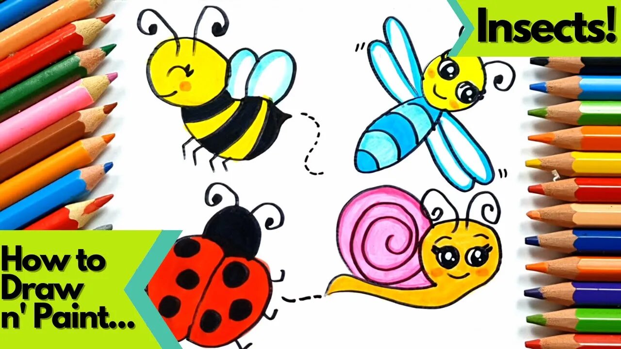 How to Draw and Paint Kawaii Insects