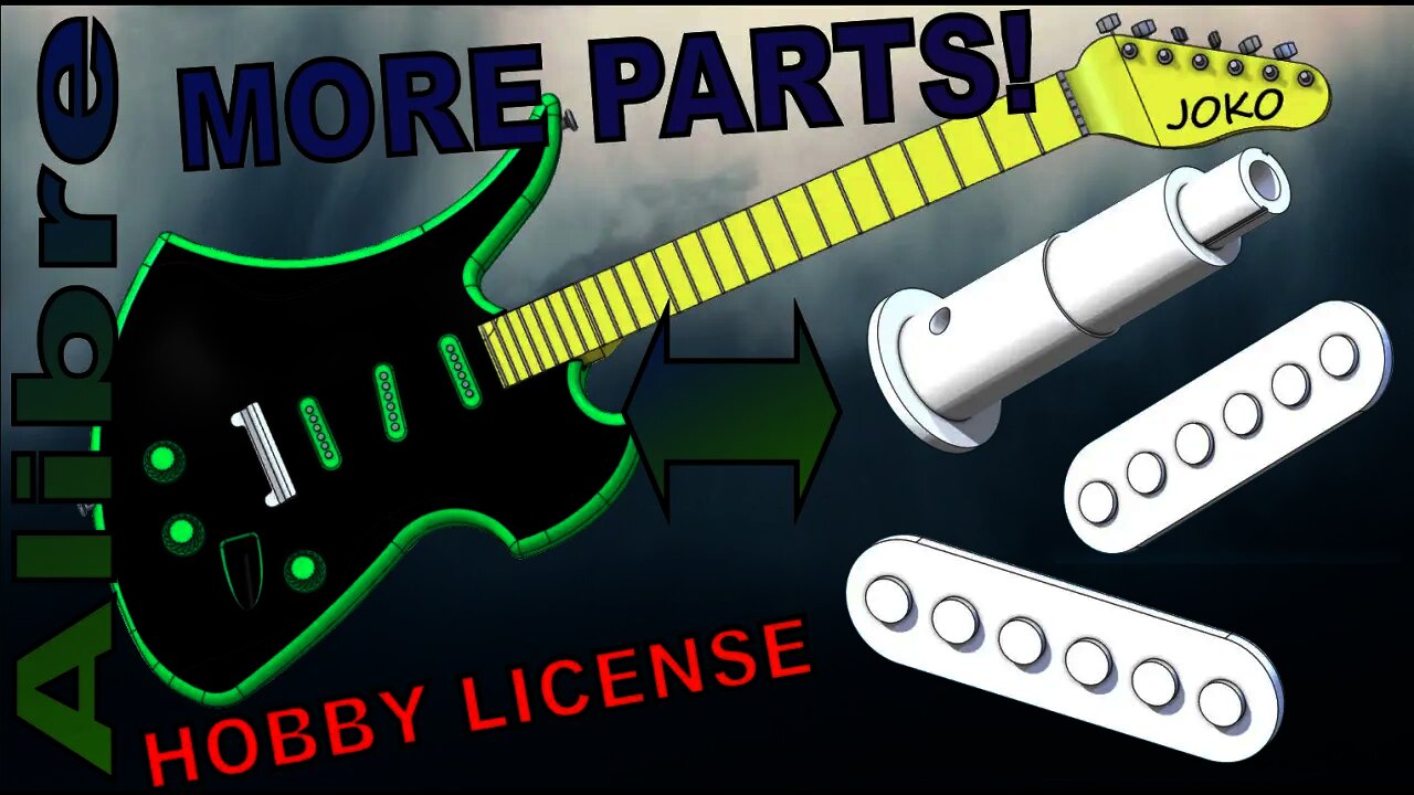 Alibre- Make a Guitar Part 7: More Parts|JOKO ENGINEERING|