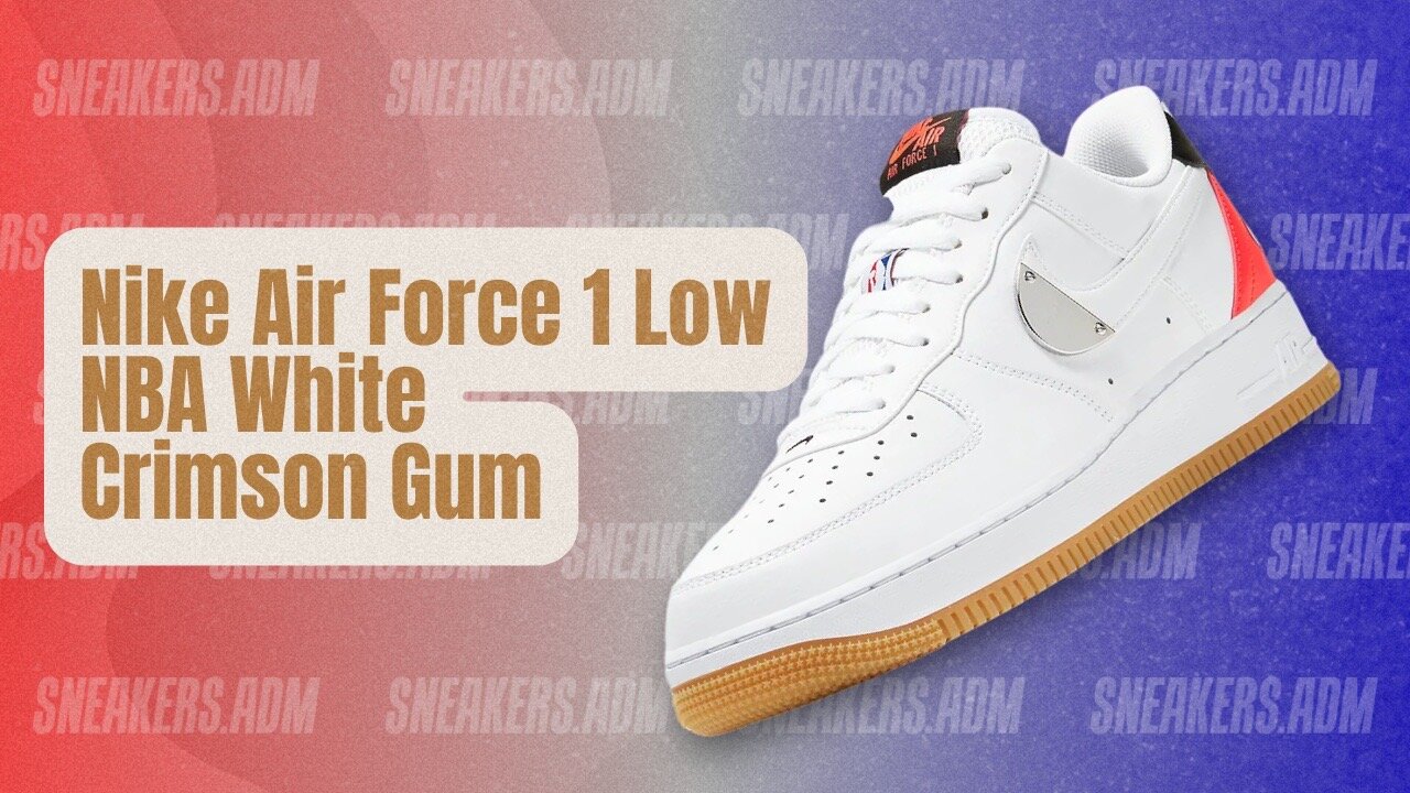 Nike NBA X Air Force 1 LV8 HO20 White Bright Crimson (GS) - CT3842-101 - @SneakersADM