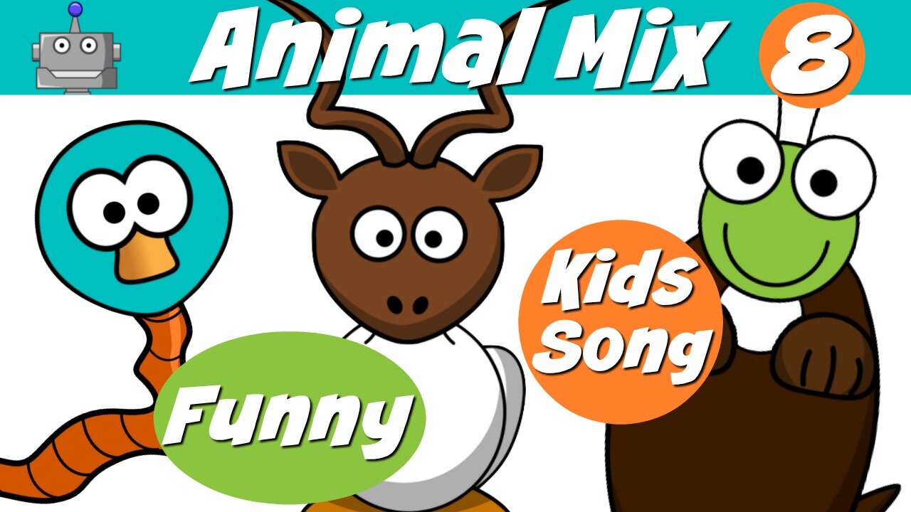 ANIMAL MIX 8 | FUNNY ANIMALS | NURSERY RHYMES | SILLY SONGS | KIDS SONGS | SING ALONG