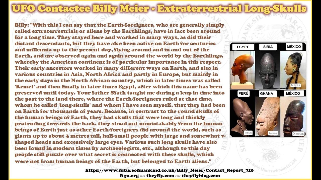 Billy Meier UFO Contact Reports - Long Skulls