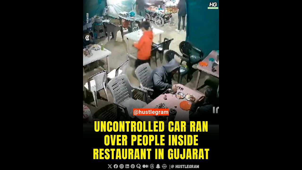 An uncontrolled car ran over people eating food inside Restaurant in Chhota Udaipur, Gujarat