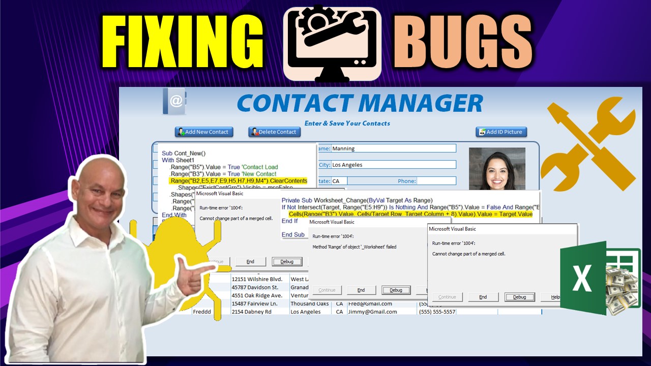 How To Find & Fix Multiple VBA Bugs In Excel [Data Entry Form Update]