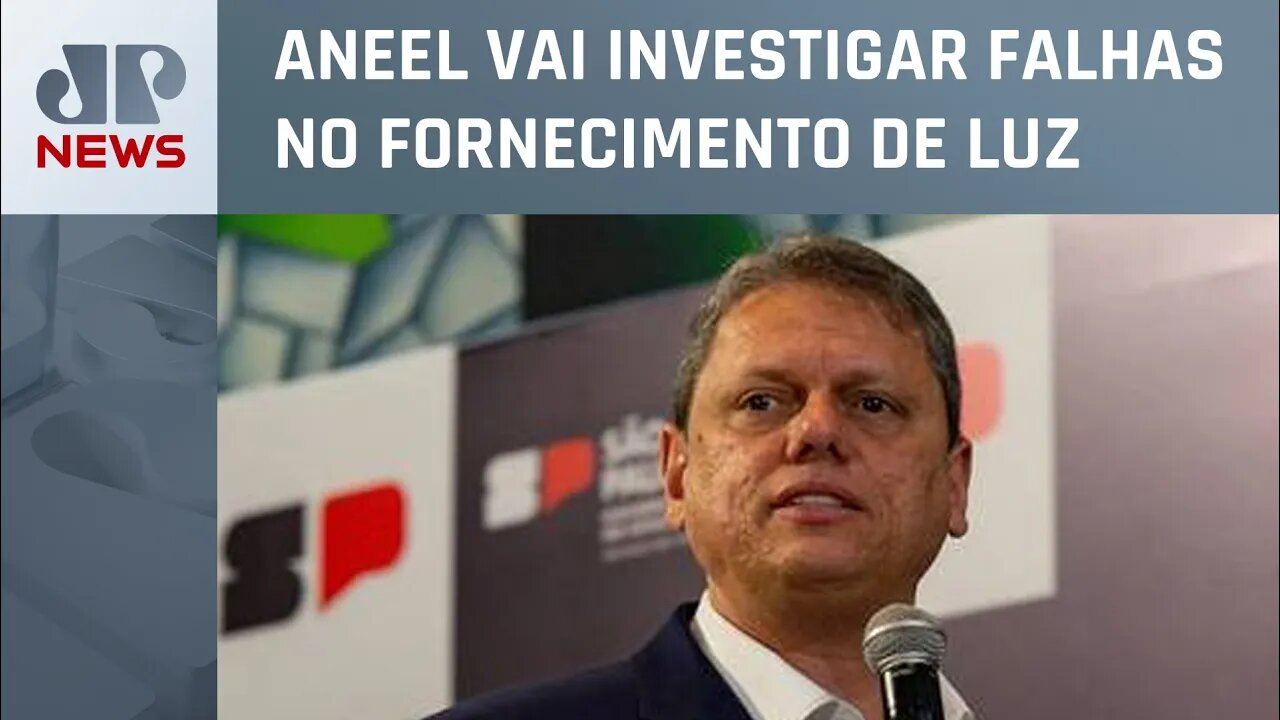 Tarcísio de Freitas fala sobre apagão de energia elétrica que levou caos a São Paulo