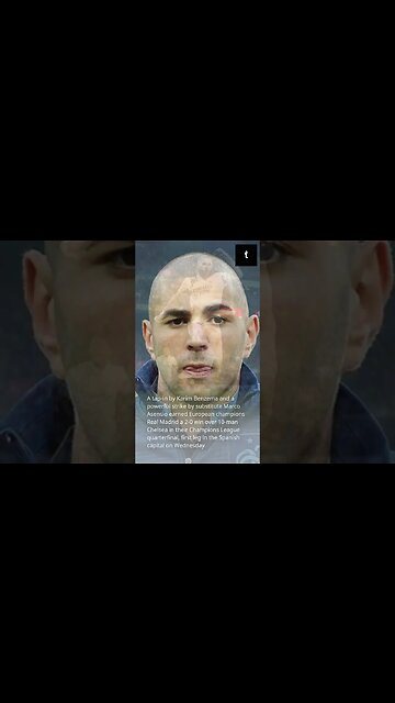 Benzema strikes again as Real Madrid defeats 10-man Chelsea #short