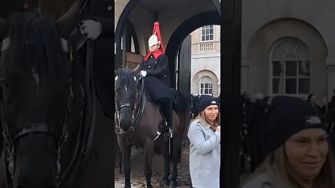The look of shock on this tourist face Get off the Reins #horseguardsparade