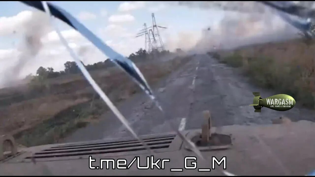 FPV: Fleeing Ukrainian truck under artillery fire