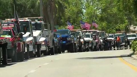 Raw video: Procession for beloved tow truck driver killed on the job