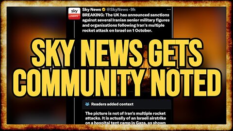 Sky News CALLED OUT For MISREPRESENTING Photo of Israeli Airstrike