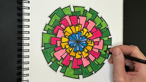 Let's draw a circular zentangle doodle pattern! 🎨