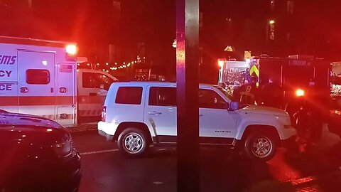 Boston Police and Fire respond to car versus bicycle accident on Columbus Ave